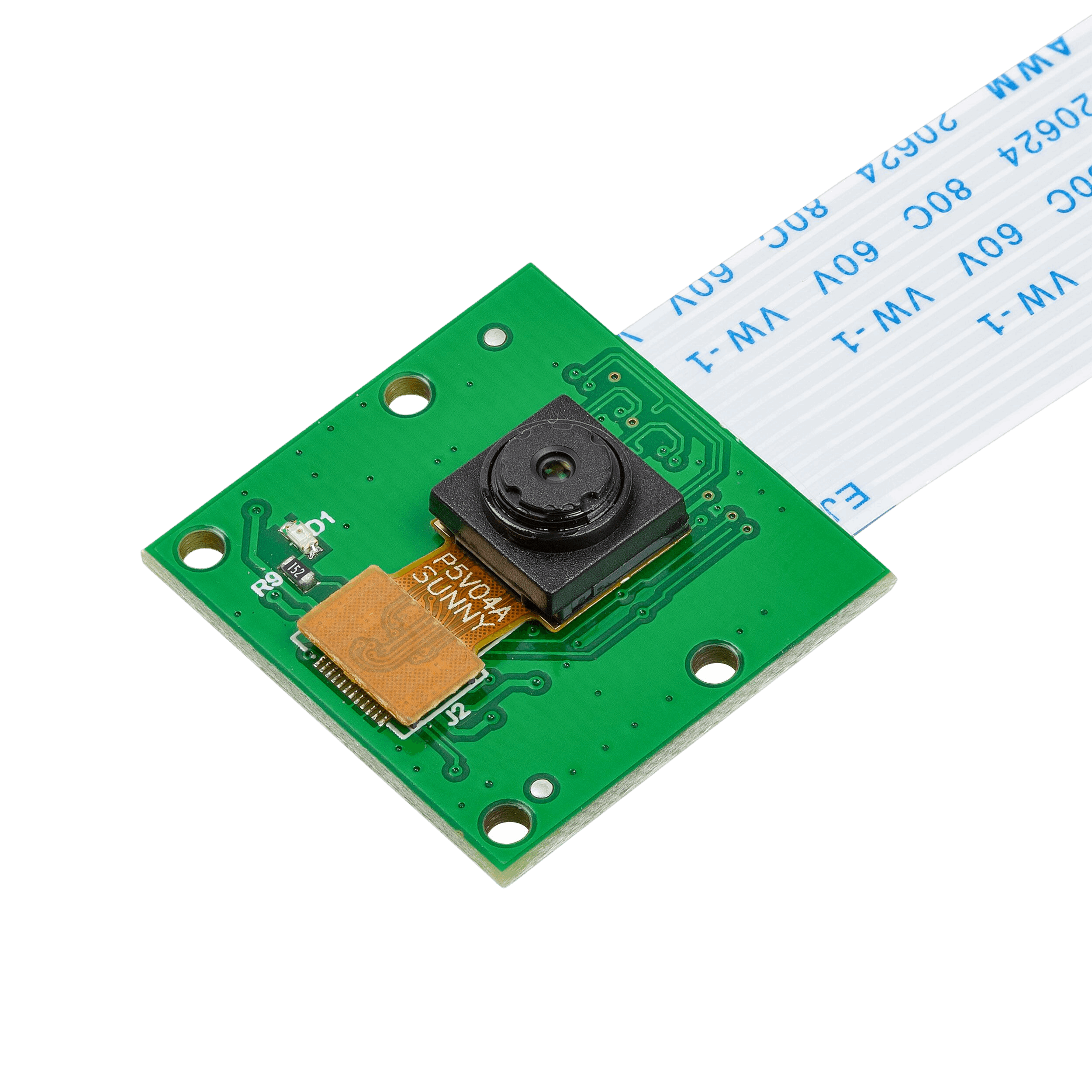 top view of the B0033 camera modulea nd MIPI cable