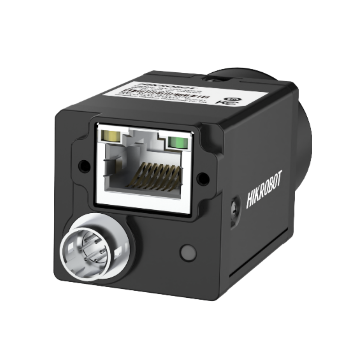HIKROBOT CU Series, MV-CU013-80GM GigE Monochrome Camera viewing the I/O's