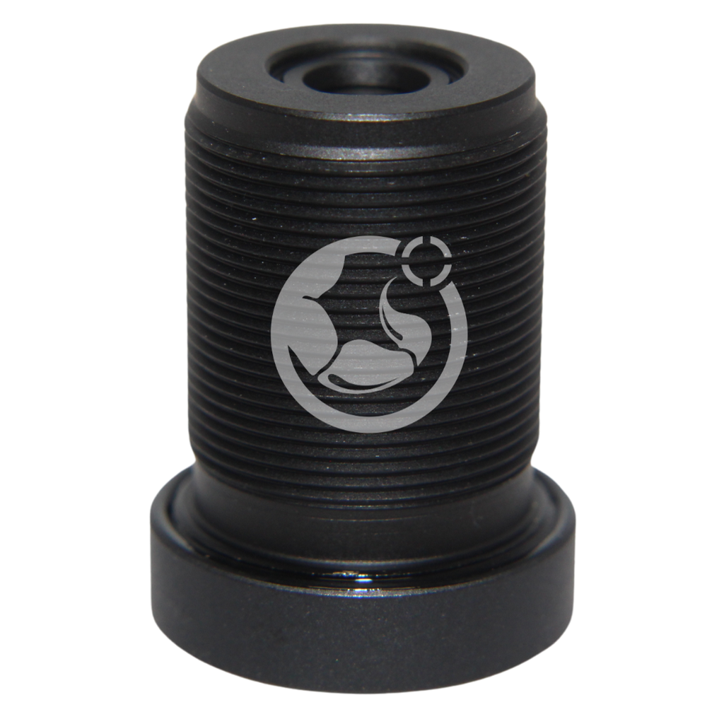 An M12 lens that is upside down with no background and has a scorpion vision logo watermark